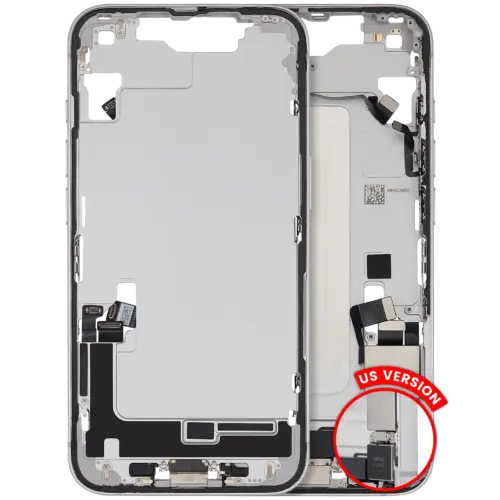 Mid-Frame Housing W/ Charging Port Flex & Small Parts For iPhone 16e / 17e (US Version) (Used OEM Pull: Grade A) (White) – Image 4