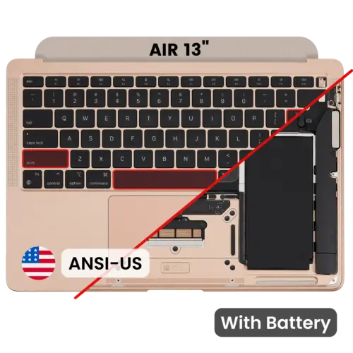 Top case avec batterie et clavier (ANSI US) pour MacBook Air 13" A1932 (2018-2019) (OEM New) (or rose)