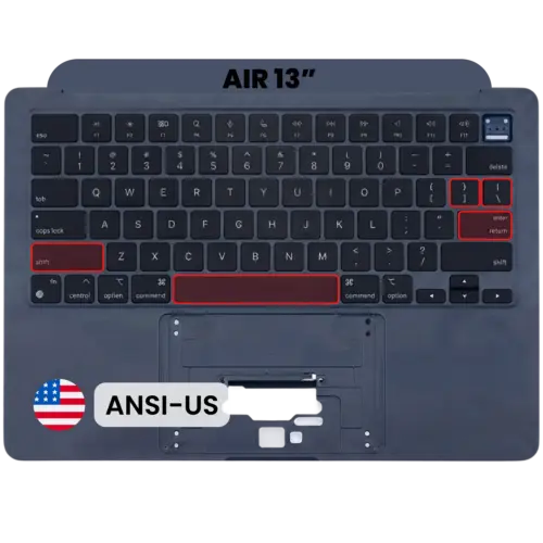 Top Case with Keyboard (ANSI US) For MacBook Air 13" A2681 (2022) (Genuine OEM) (Midnight)