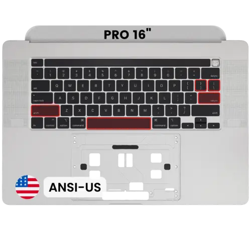 Boîtier supérieur avec clavier (ANSI US) pour MacBook Pro 16" A2141 (2019) (OEM neuf) (Argent) – Image 3