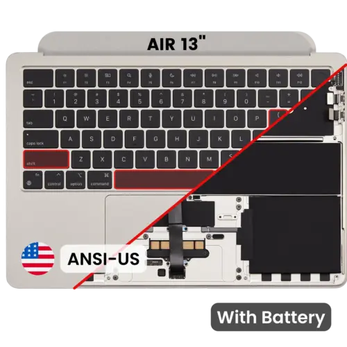 Top case avec batterie et clavier (ANSI US) pour MacBook Air 13" A2681 (2022) (lumière stellaire) – Image 3