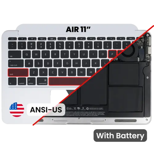 Top case avec batterie et clavier (ANSI US) pour MacBook Air 11" A1465 (2013-2015) (Used OEM Pull: Grade A)