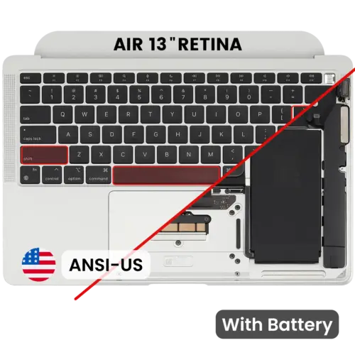 Top Case with Battery and Keyboard (ANSI US) For MacBook Air 13" A2337 (2020) (Silver)