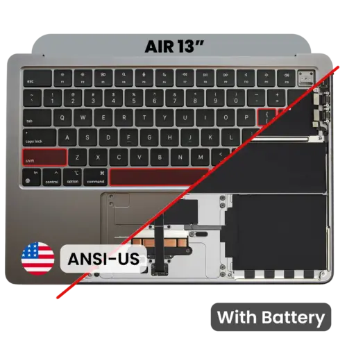 Top Case with Battery and Keyboard (ANSI US) For MacBook Air 13" A3113 (2024) (Space Gray)