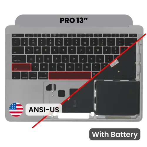 Top Case with Battery and Keyboard (ANSI US) For MacBook Pro 13" A1708 (2016) (OEM New) (Space Gray)