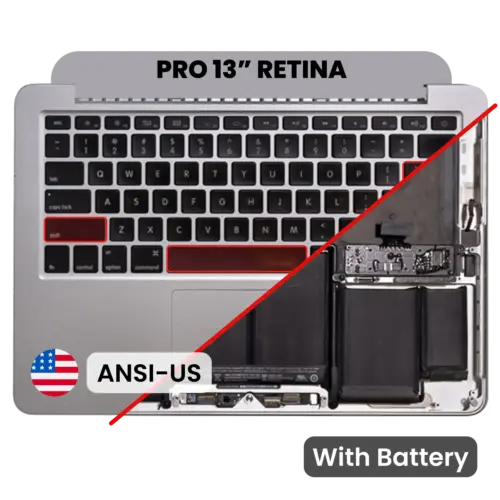 Boîtier supérieur avec batterie et clavier (ANSI US) pour MacBook Pro 13" A1502 (2013-2014) (Pièce d'origine d'occasion : Grade A)