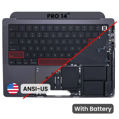 Top Case with Battery and Keyboard (ANSI US) For MacBook Pro 14" A3434 (2025) (Genuine OEM) (Space Black)
