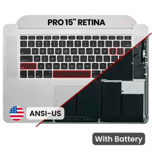 Top Case with Battery and Keyboard (ANSI US) For MacBook Pro 15" A1398 (2012-2013) (Used OEM Pull: Grade A) – Image 2