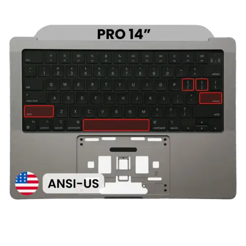 Top Case with Keyboard (ANSI US) For MacBook Pro 14" A2442 (2021) / A2779 (2023) (Space Gray)