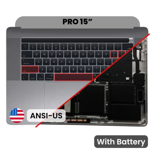 Top Case with Battery and Keyboard (ANSI US) For MacBook Pro 15" A1707 (2016-2017) (Space Gray)