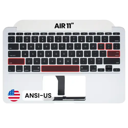 Top case avec clavier (ANSI US) pour MacBook Air 11" A1465 (2012) (OEM New)