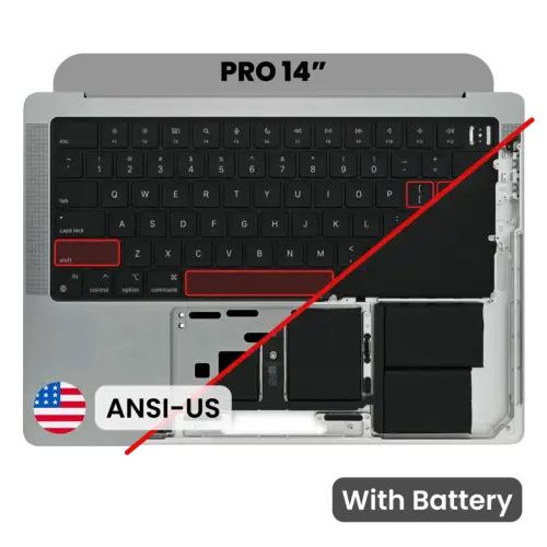 Top Case with Battery and Keyboard (ANSI US) For MacBook Pro 14" A2442 (2021) / A2779 (2023) (Space Gray)