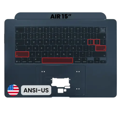 Top Case with Keyboard (ANSI US) For MacBook Air 15" A3448 (2026) (Genuine OEM) (Midnight)