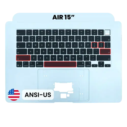 Top Case with Keyboard (ANSI US) For MacBook Air 15" A3448 (2026) (Genuine OEM) (Sky Blue)