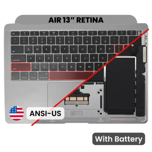 Top case avec batterie et clavier (ANSI US) pour MacBook Air 13" A1932 (2018-2019) (Used OEM Pull: Grade B) (gris sidéral) – Image 3