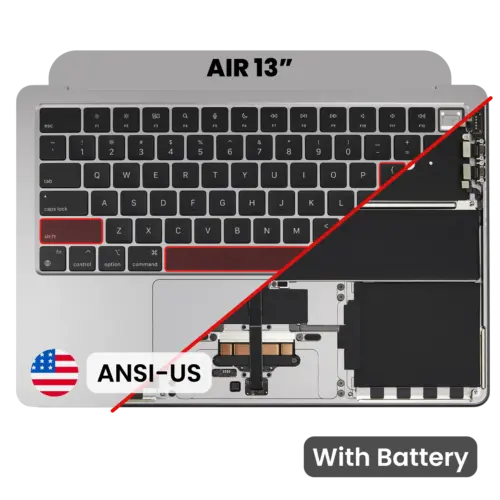 Top Case with Battery and Keyboard (ANSI US) For MacBook Air 13" A3113 (2024) (Genuine OEM) (Space Gray)