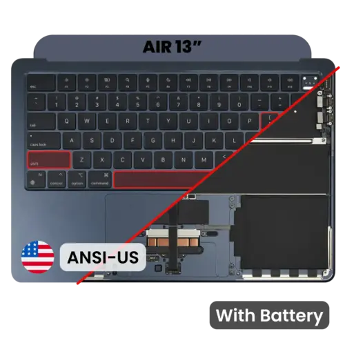Top Case with Battery and Keyboard (ANSI US) For MacBook Air 13" A3113 (2024) (Genuine OEM) (Midnight)