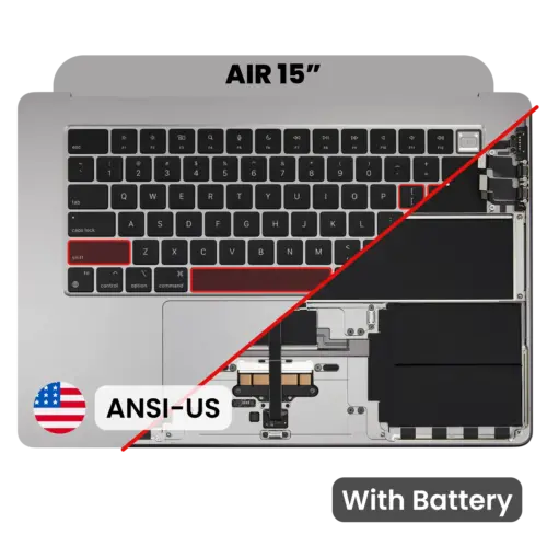 Top Case with Battery and Keyboard (ANSI US) For MacBook Air 15" A3114 (2024) (Genuine OEM) (Space Gray)
