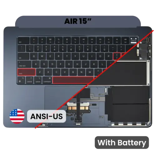 Top Case with Battery and Keyboard (ANSI US) For MacBook Air 15" A3114 (2024) (Genuine OEM) (Midnight)