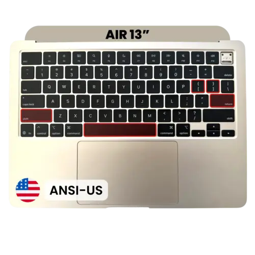 Top Case with Keyboard (ANSI US) For MacBook Air 13" A3240 (2025) (Genuine OEM) (Starlight)