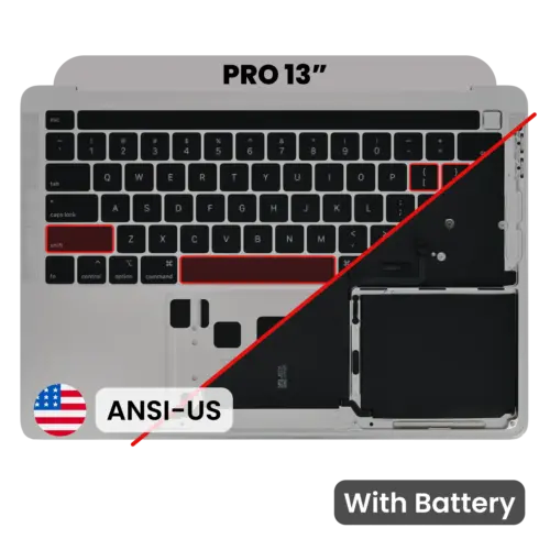 Top Case with Battery and Keyboard (ANSI US) For MacBook Pro 13" A2338 (2020-2023) (Genuine OEM) (Space Gray)