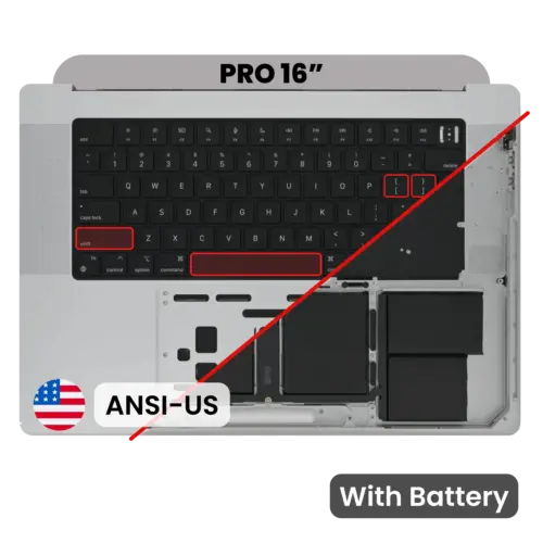 Top Case with Battery and Keyboard (ANSI US) For MacBook Pro 16" A2485 (2021) (Genuine OEM) (Space Gray)