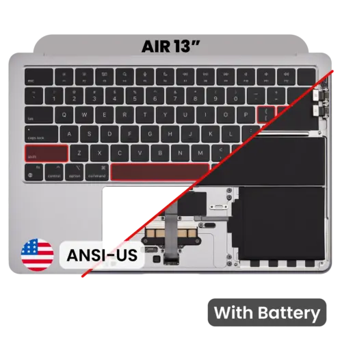 Top Case with Battery and Keyboard (ANSI US) For MacBook Air 13" A2681 (2022) (Genuine OEM) (Space Gray)