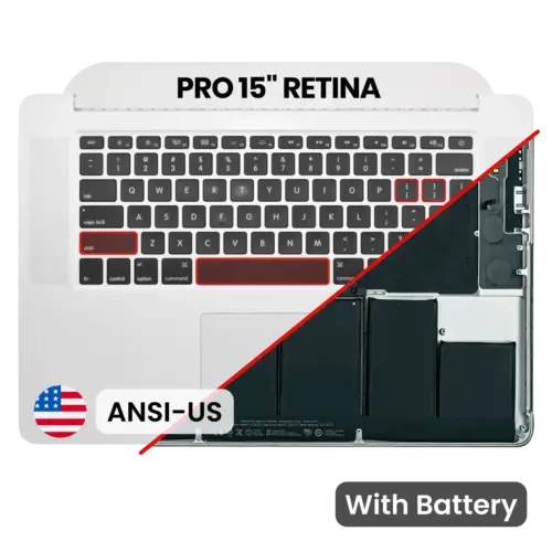 Top Case with Battery and Keyboard (ANSI US) For MacBook Pro 15" A1398 (2013-2014)