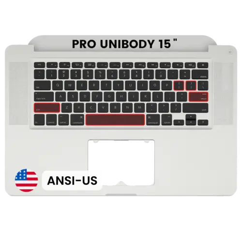 Top Case with Keyboard (ANSI US) For MacBook Pro 15" A1286 (2010-2012) (OEM New) – Image 8