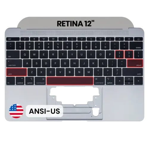 Top Case with Keyboard (ANSI US) and Microphone For MacBook 12" A1534 (2015) (OEM New) (Space Gray)