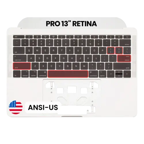 Top case avec clavier (ANSI US) pour MacBook Pro 13" A1708 (2016-2017) (OEM New) (argent)