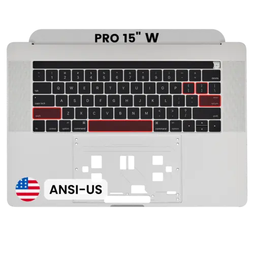 Boîtier supérieur avec clavier (ANSI US) pour MacBook Pro 15" A1707 (2016-2017) (d'origine neuf) (Argent)