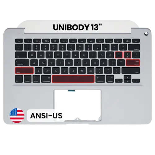 Top Case with Keyboard (ANSI US) For MacBook 13" A1278 (2008) (OEM New)