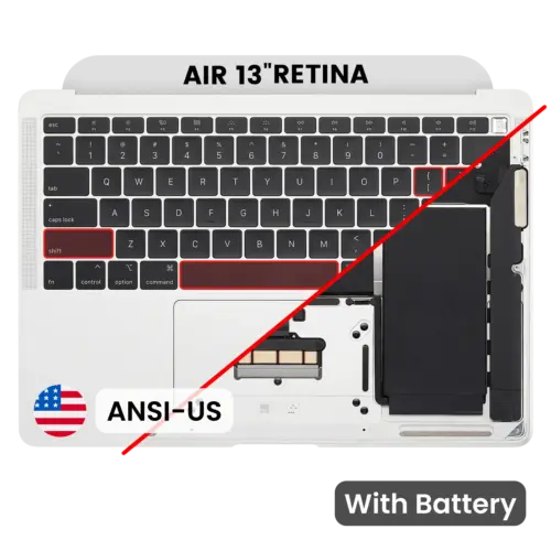 Top case avec batterie et clavier (ANSI US) pour MacBook Air 13" A1932 (2018-2019) (OEM New) (argent) – Image 10