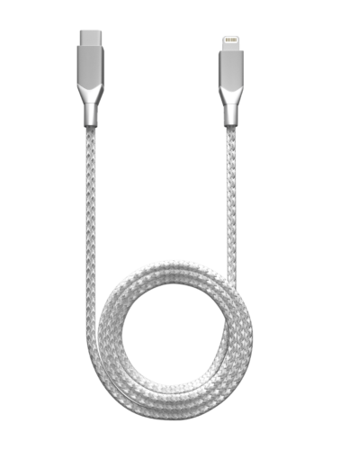 Lightning To USB Type C Cable (Non-MFI) (1 m / 3 ft) (AmpSentrix Infinity) (Silver) – Image 7