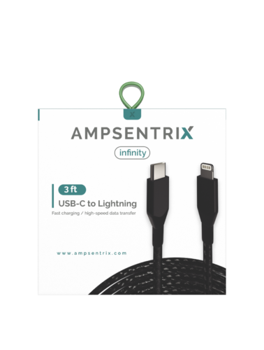 Lightning To USB Type C câble (Non-MFI) (1 m / 3 ft) (AmpSentrix Infinity) (noir) – Image 7