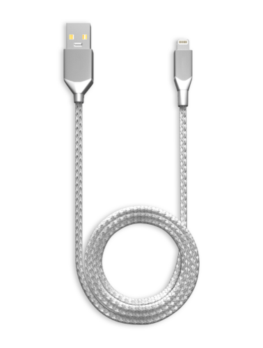Câble AmpSentrix Infinity USB-A vers Lightning (non certifié MFI) (2 m, 6 pi) (argent) – Image 5