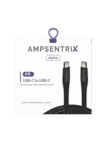 USB Type C To USB Type C câble (1.8 m / 6 ft) (AmpSentrix Alpha) (noir) – Image 3