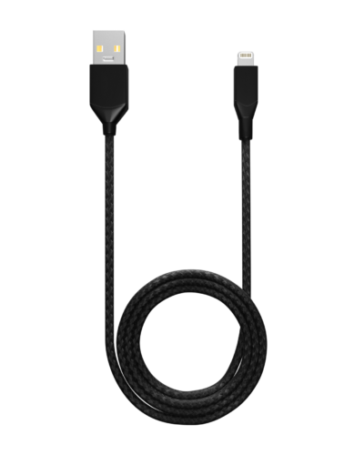 USB Type A To Lightning Cable (Non-MFI) (1.8 m / 6 ft) (AmpSentrix Infinity) (Black) – Image 2