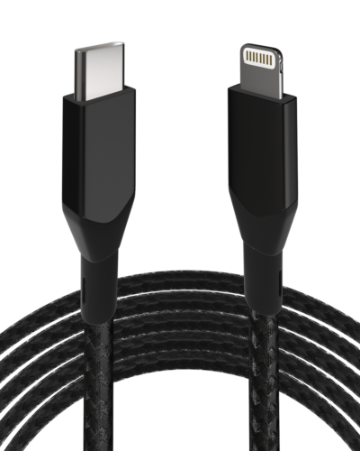 Lightning To USB Type C câble (Non-MFI) (1 m / 3 ft) (AmpSentrix Infinity) (noir) – Image 2
