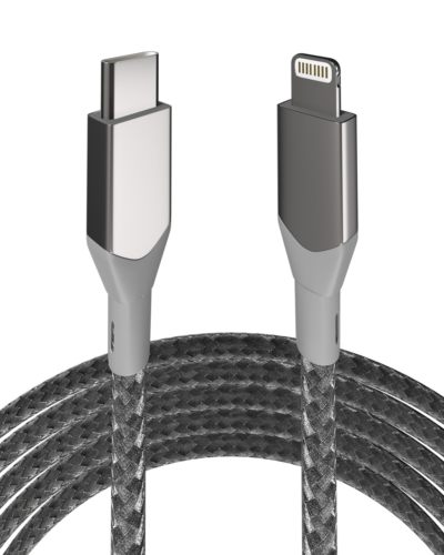 Lightning To USB Type C Cable (Non-MFI) (1 m / 3 ft) (AmpSentrix Infinity) (Silver) – Image 6