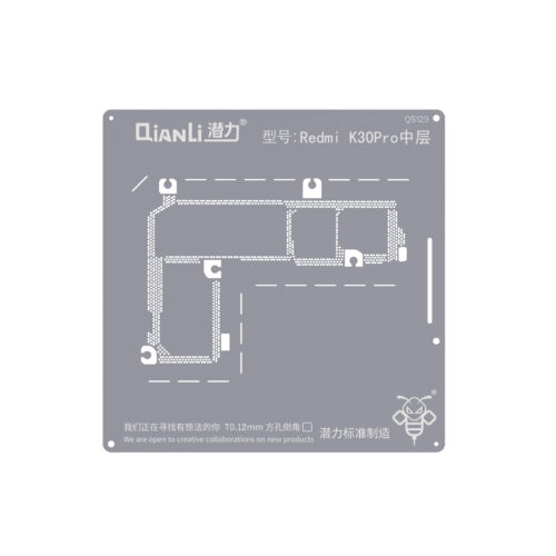 Pochoir Bourdon (QS129) pour Xiaomi Redmi K30 Pro Couche intermédiaire (Qianli) – Image 2