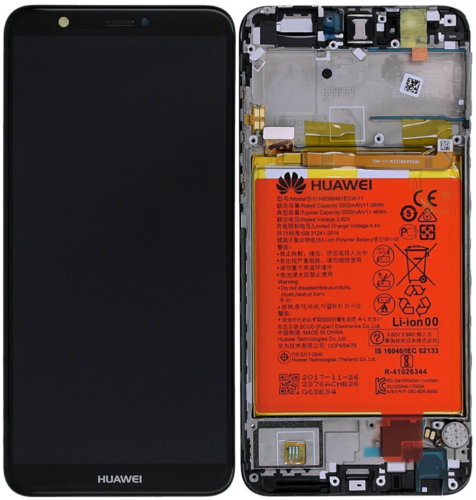 Display incl. battery (Original) - Black, Huawei P Smart