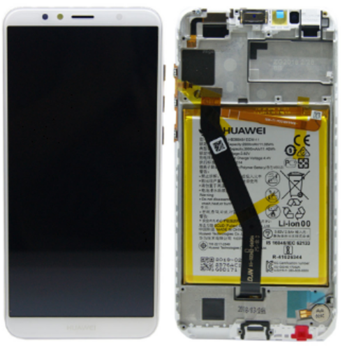Display incl. battery (Original) - White, Huawei Y6 (2018)