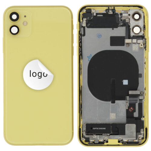 Rear cover incl. small parts (Pulled B) - Yellow, For iPhone 11