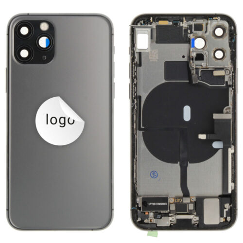 Rear cover incl. small parts (Pulled A) - Space Grey, For iPhone 11 Pro