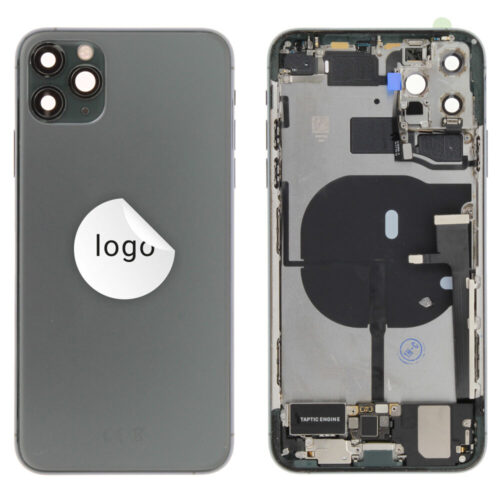 Rear cover incl. small parts (Pulled C) - Green, For iPhone 11 Pro Max