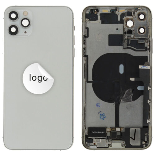 Rear cover incl. small parts (Pulled A) - Silver, For iPhone 11 Pro Max