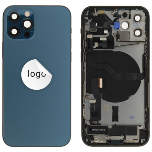 Rear cover incl. small parts (Pulled C) - Blue, For iPhone 12 Pro