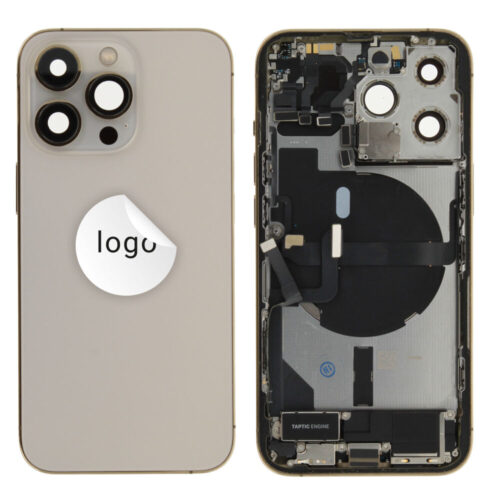 Rear cover incl. small parts (Pulled C) - Gold, For iPhone 13 Pro